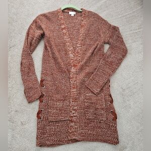 SO Orange Cable Knit Cardigan Sweater